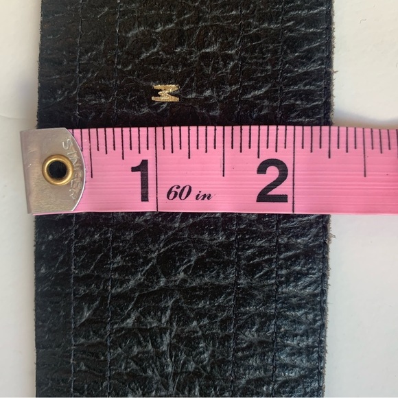 Vintage RUZA black leather? Double D buckle statement - Picture 4 of 7